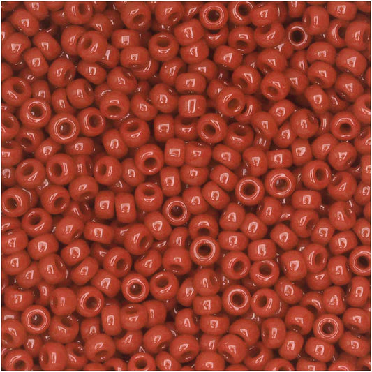 Miyuki Round Seed Beads, 11/0 Size, #408 Opaque Red (10 Gram Tube)