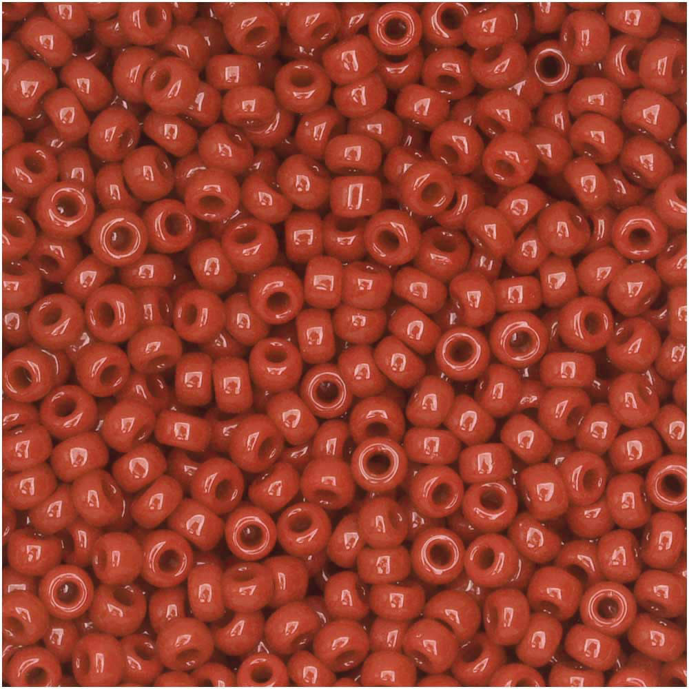 Miyuki Round Seed Beads, 11/0 Size, #408 Opaque Red (10 Gram Tube)