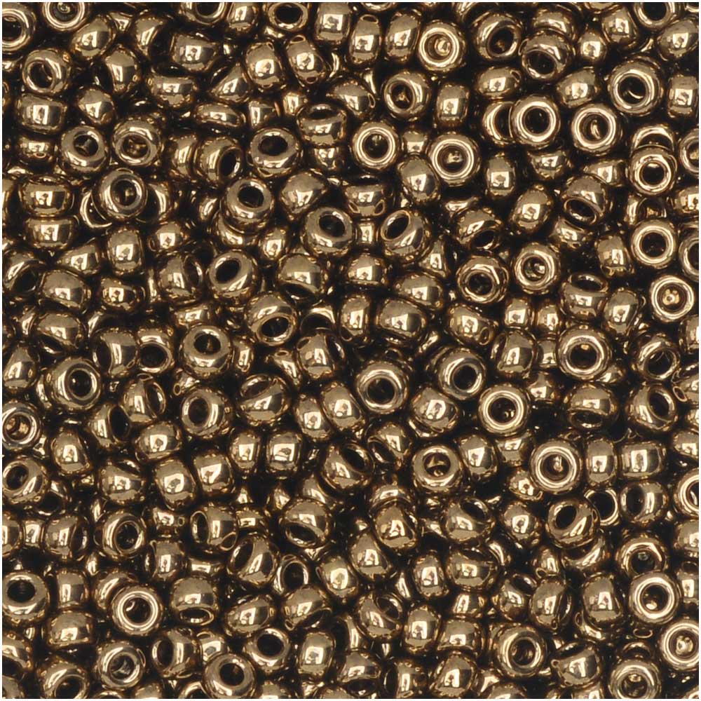 Miyuki Round Seed Beads, 11/0 Size, #457 Dark Bronze (10 Gram Tube)