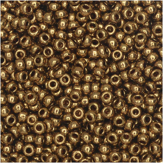 Miyuki Round Seed Beads, 11/0 Size, #457L Metallic Light Bronze (10 Gram Tube)