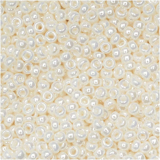 Miyuki Round Seed Beads, 11/0 Size, #592 Ivory Ceylon (10 Gram Tube)