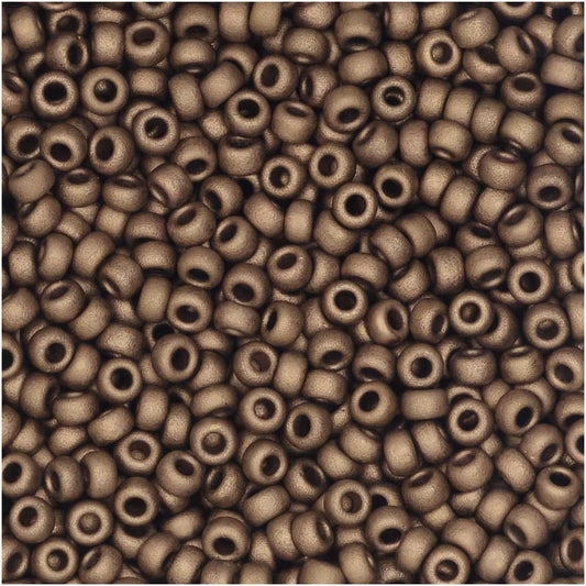 Miyuki Round Seed Beads, 11/0 Size, #2006 Matte Metallic Dark Bronze (10 Gram Tube)