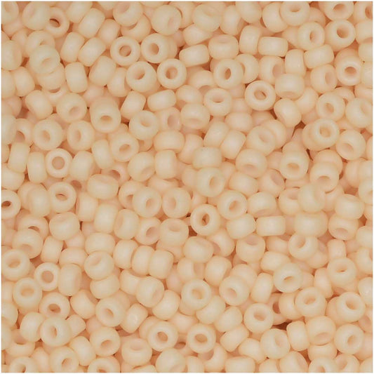 Miyuki Round Seed Beads, 11/0 Size, #2022 Matte Dark Cream (10 Gram Tube)
