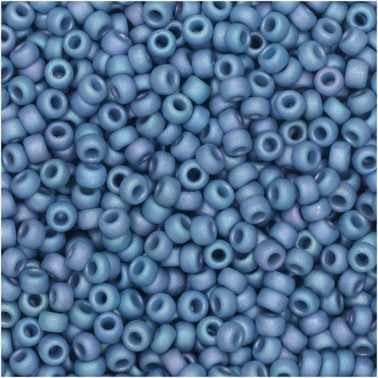 Miyuki Round Seed Beads, 11/0 Size, #2030 Fancy Frosted Pale Blue Lilac (10 Gram Tube)