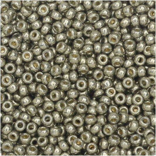 Miyuki Round Seed Beads, 11/0, #4221 Duracoat Galvanized Light Smokey Pewter (10 Gram Tube)