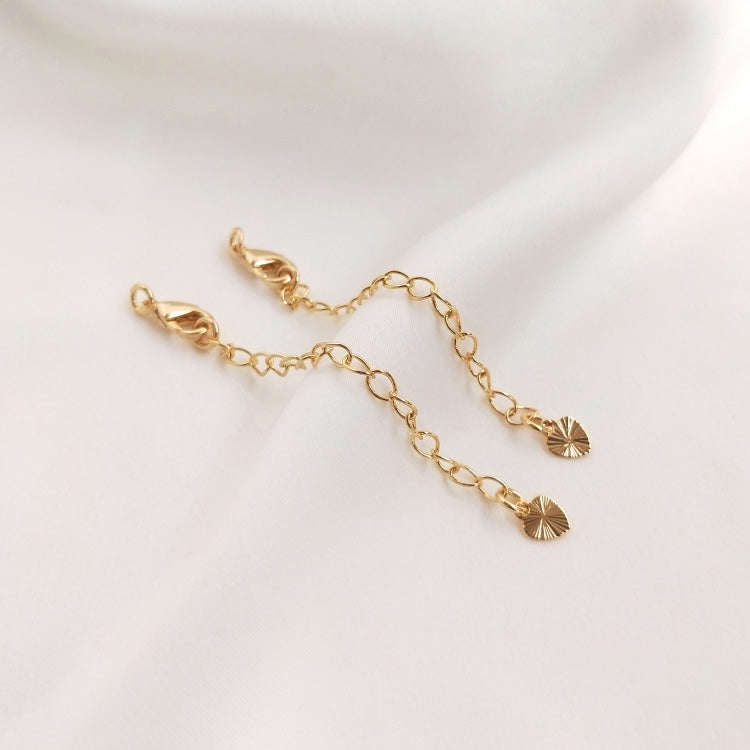 14k gold-plated tail chain, 6.5cm long, with lobster clasp and open ring