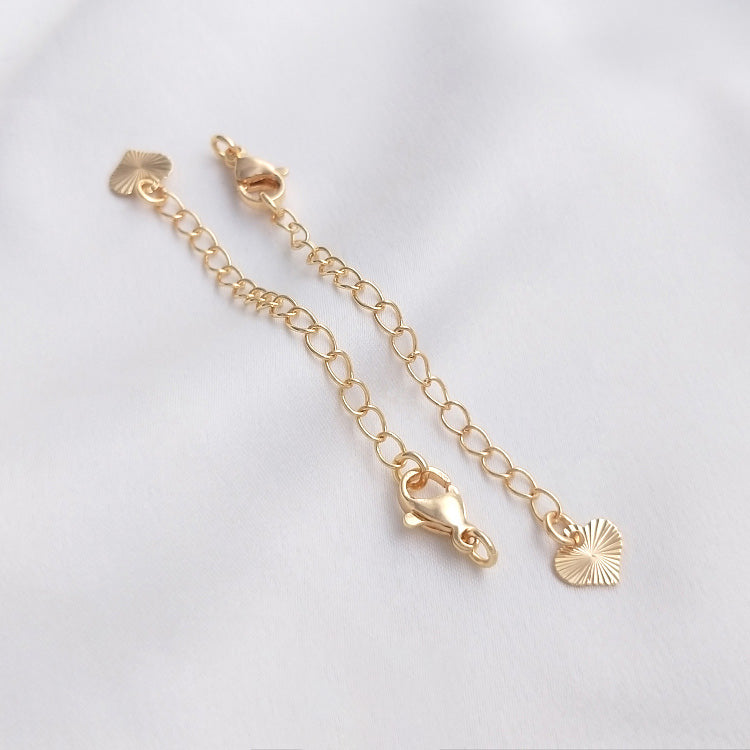 14k gold-plated tail chain, 6.5cm long, with lobster clasp and open ring