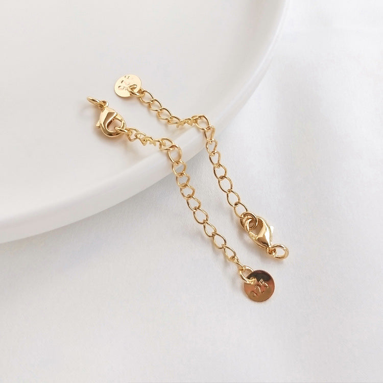 14k gold-plated tail chain, 6.5cm long, with lobster clasp and open ring