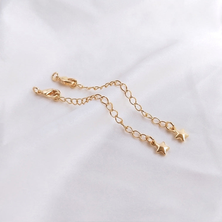14k gold-plated tail chain, 6.5cm long, with lobster clasp and open ring