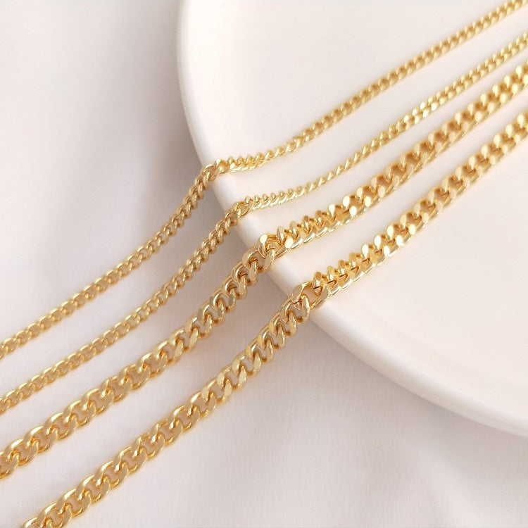 14k gold-plated glittering polished chain（1 meter）