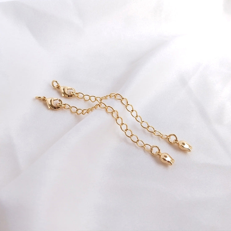 14k gold-plated tail chain, 6.5cm long, with lobster clasp and open ring