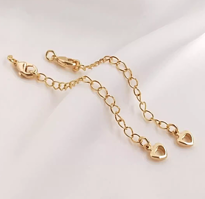 14k gold-plated tail chain, 6.5cm long, with lobster clasp and open ring