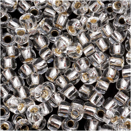 Toho Round Seed Beads 6/0 #21 'Silver Lined Crystal' 10g