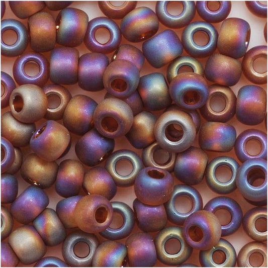 Toho Round Seed Beads 11/0 177F 'Transparent Rainbow Frosted Smoky Topaz' 5 Gram Tube