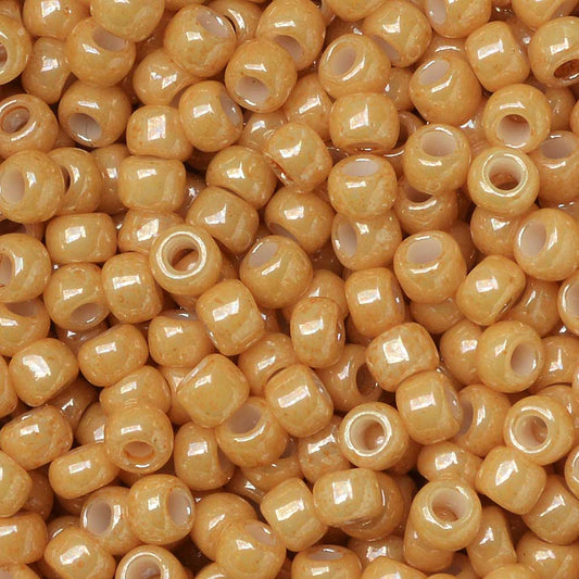 Toho Seed Beads, Round 8/0 #123D 'Opaque Lustered Dark Beige' (10 Grams)