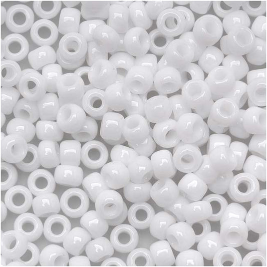 Toho Round Seed Beads 8/0 41 Opaque White 10 Gram Tube