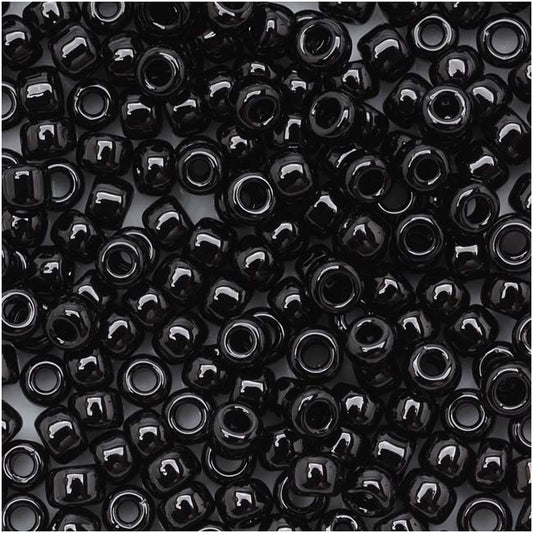 Toho Round Seed Beads 8/0 49 'Opaque Jet' 10 Gram