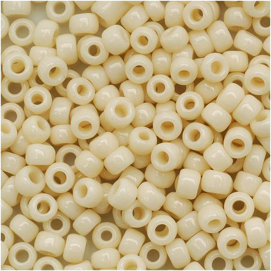 Toho Round Seed Beads 8/0 #51 'Opaque Lt Beige' 10 Gram Tube