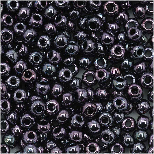 Toho Round Seed Beads 8/0 90 'Metallic Amethyst Gun Metal' 5 Gram Tube