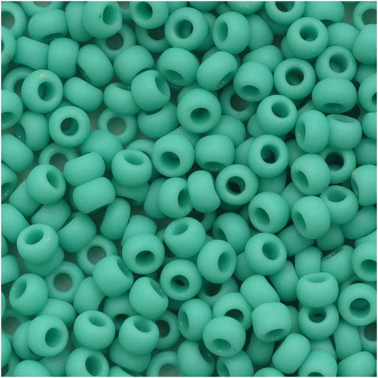 Toho Round Seed Beads 8/0 55F 'Opaque Frosted Turquoise' 10 Gram