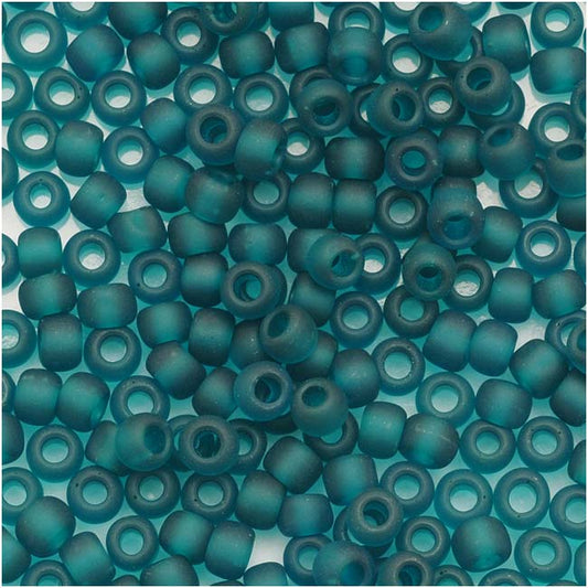Toho Round Seed Beads 8/0 7BDF 'Transparent Frosted Teal' 5 Gram Tube