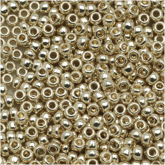 Toho Round Seed Beads 8/0 #PF558 'Galvanized Aluminum' 10g