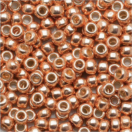 Toho Round Seed Beads 8/0 #PF551 - Permanent Finish Galvanized Rose Gold (10g)