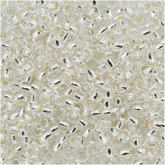 Toho Round Seed Beads 11/0 #21 'Silver Lined Crystal' 10 Gram Tube