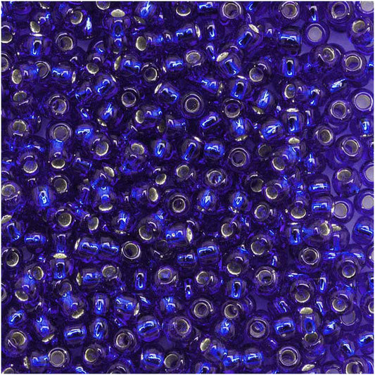 Toho Round Seed Beads 11/0 28 Silver Lined Cobalt 10 Gram Tube