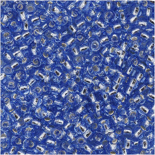 Toho Round Seed Beads 11/0 33 Silver Lined Lt Sapphire 10 Gram Tube