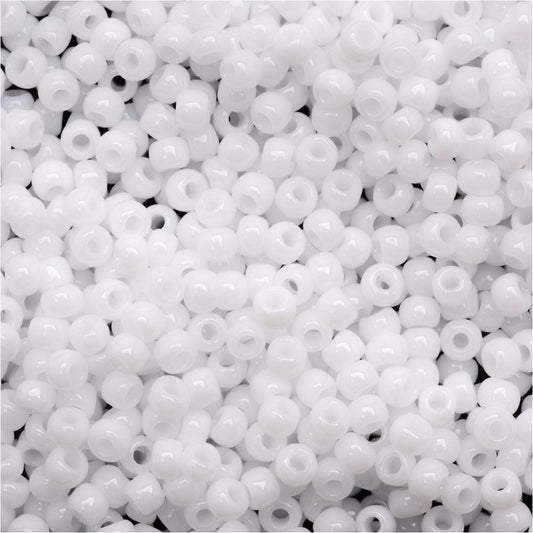 Toho Round Seed Beads 11/0 #41 Opaque White 10 Gram Tube
