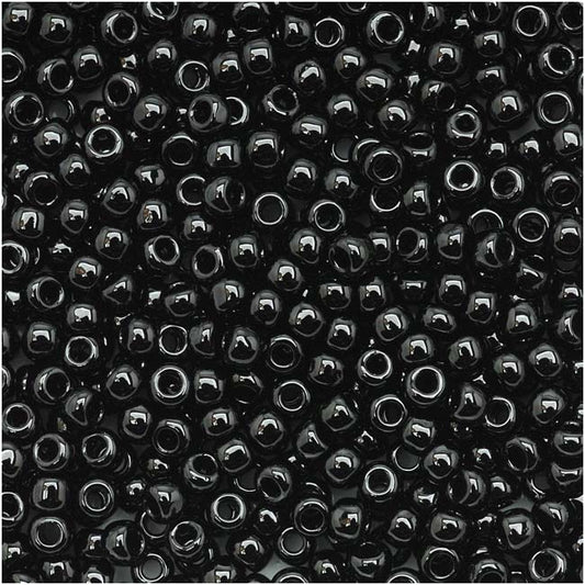 Toho Round Seed Beads 11/0 #49 'Opaque Jet' 10 Gram