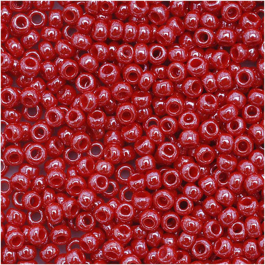 Toho Round Seed Beads 15/0 125 'Opaque Lustered Cherry' 5 Gram Tube