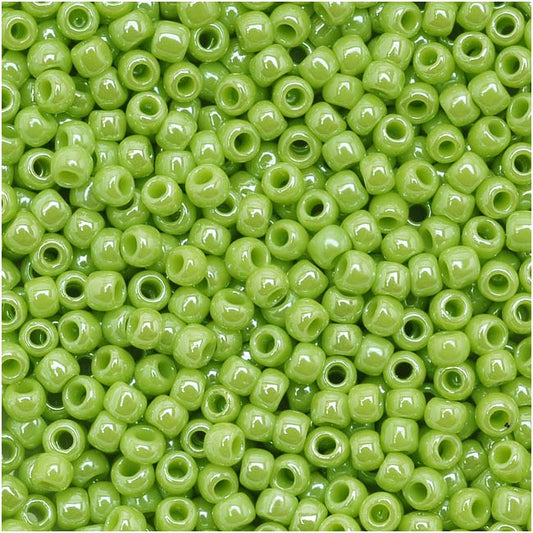 Toho Round Seed Beads 8/0 131 'Opaque Lustered Sour Apple' 10 Gram Tube