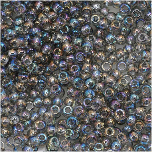 Toho Round Seed Beads 11/0 176 'Transparent Rainbow Black Diamond' 10 Gram Tube