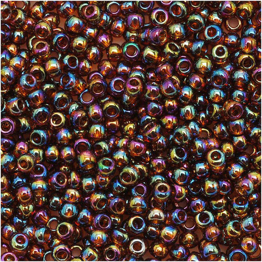 Toho Round Seed Beads 15/0 177 'Transparent Rainbow Smoky Topaz' 5 Gram Tube