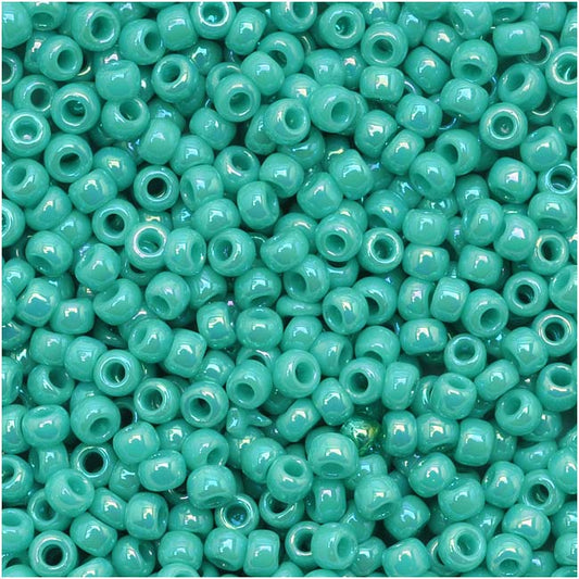 Toho Round Seed Beads 11/0 413 'Opaque Rainbow Turquoise' 10 Gram
