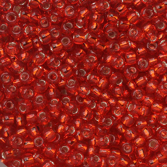Toho Seed Beads, Round 15/0 #25B 'Silver Lined Siam Ruby' (5 Grams)