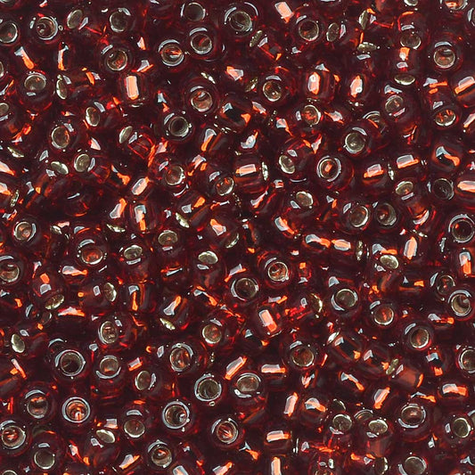 Toho Seed Beads, Round 11/0 #25D 'Silver Lined Garnet' (10 Grams)