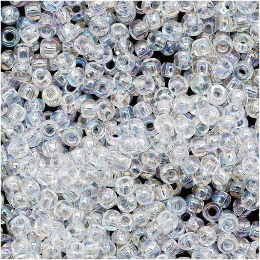 Toho Round Seed Beads 11/0 #161 'Transparent Rainbow Crystal' 10 Gram Tube
