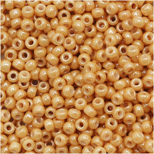 Toho Round Seed Beads 15/0 123D 'Opaque Lustered Dark Beige' 5 Gram Tube