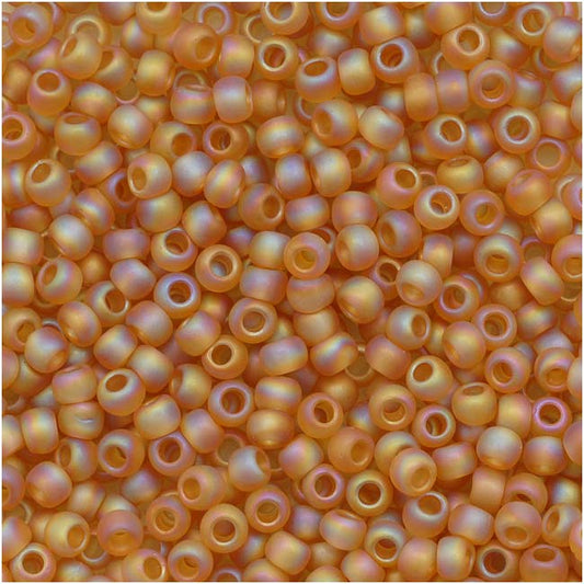 Toho Round Seed Beads 11/0 #162CF 'Transparent Rainbow Frosted Dark Topaz' 5 Gram Tube