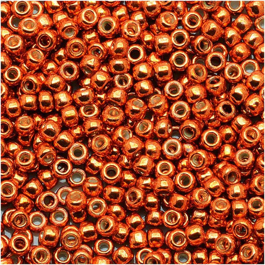 Toho Round Seed Beads 11/0 #PF562 - Permanent Finish Galvanized Saffron (10g)