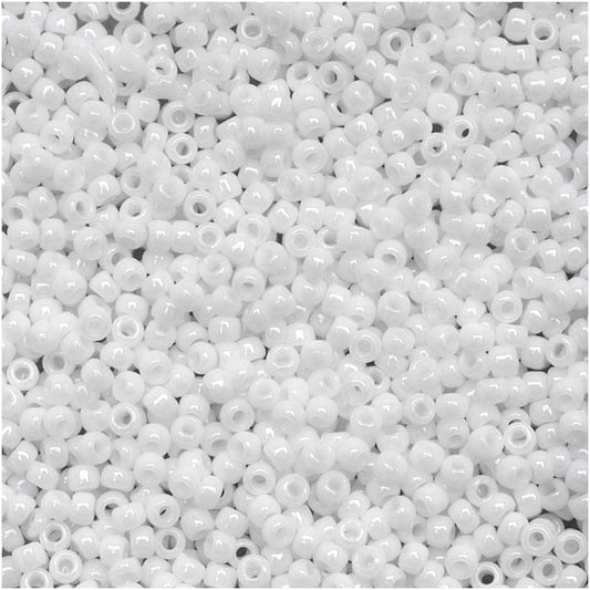 Toho Round Seed Beads 15/0 41 Opaque White 6 Gram Tube