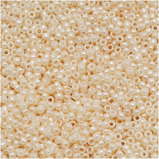 Toho Round Seed Beads 15/0 #123 'Opaque Lustered Light Beige' 5g