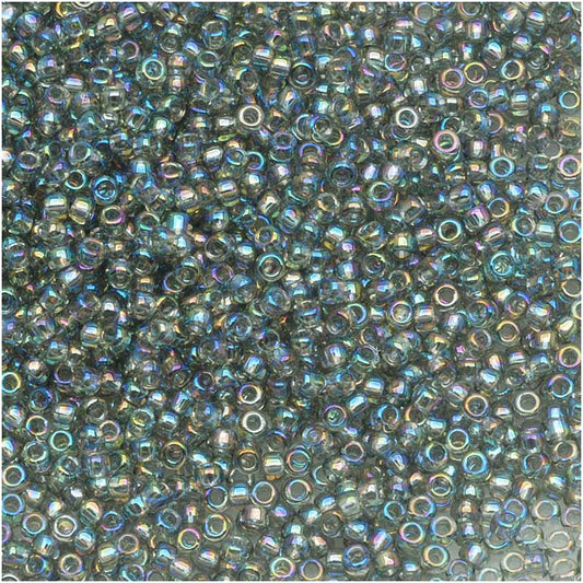 Toho Round Seed Beads 15/0 #176 'Transparent Rainbow Black Diamond' 5g