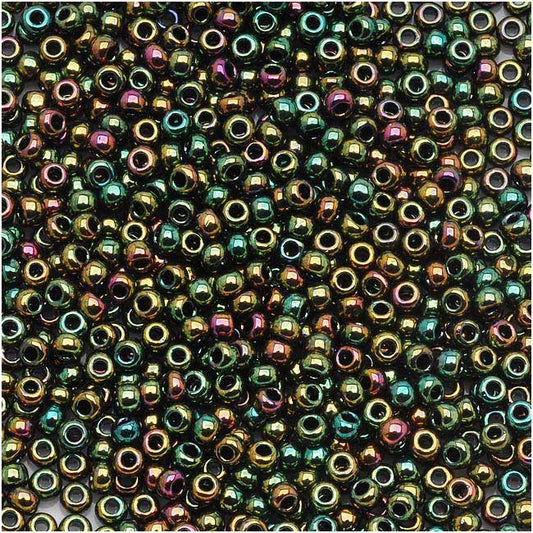 Toho Round Seed Beads 11/0 #508 'Higher Metallic Iris Olivine' 5g