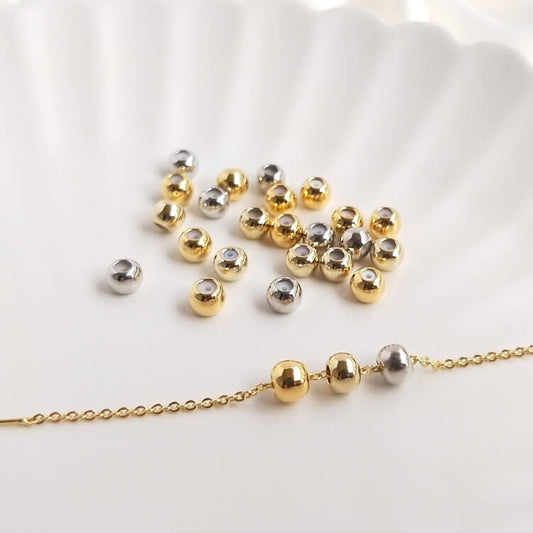 18K real gold 14K light gold platinum silicone positioning adjustment beads，no hanging glue beads