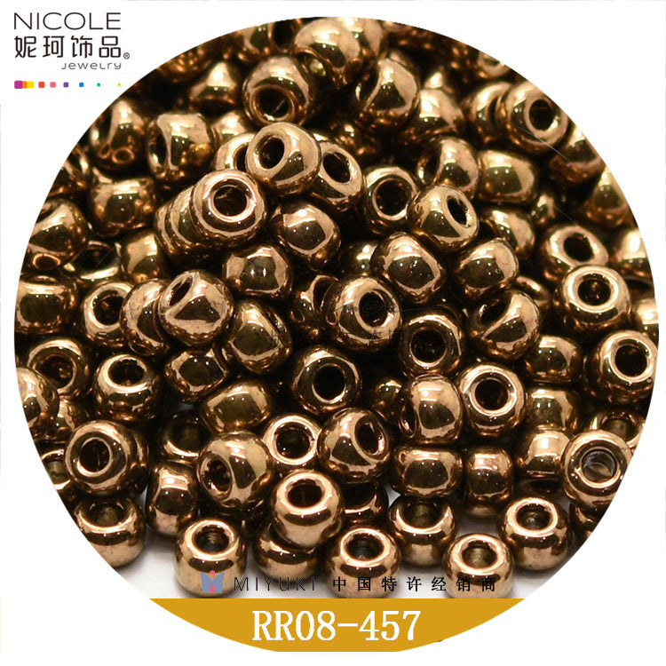 Miyuki Round Seed Beads, 8/0, Metallic color