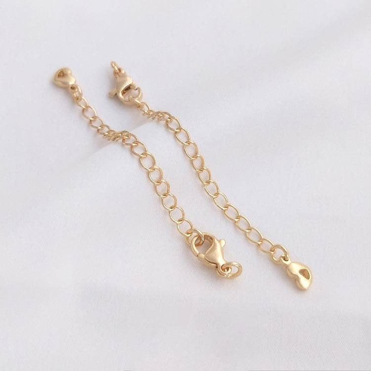 14k gold-plated tail chain, 6.5cm long, with lobster clasp and open ring